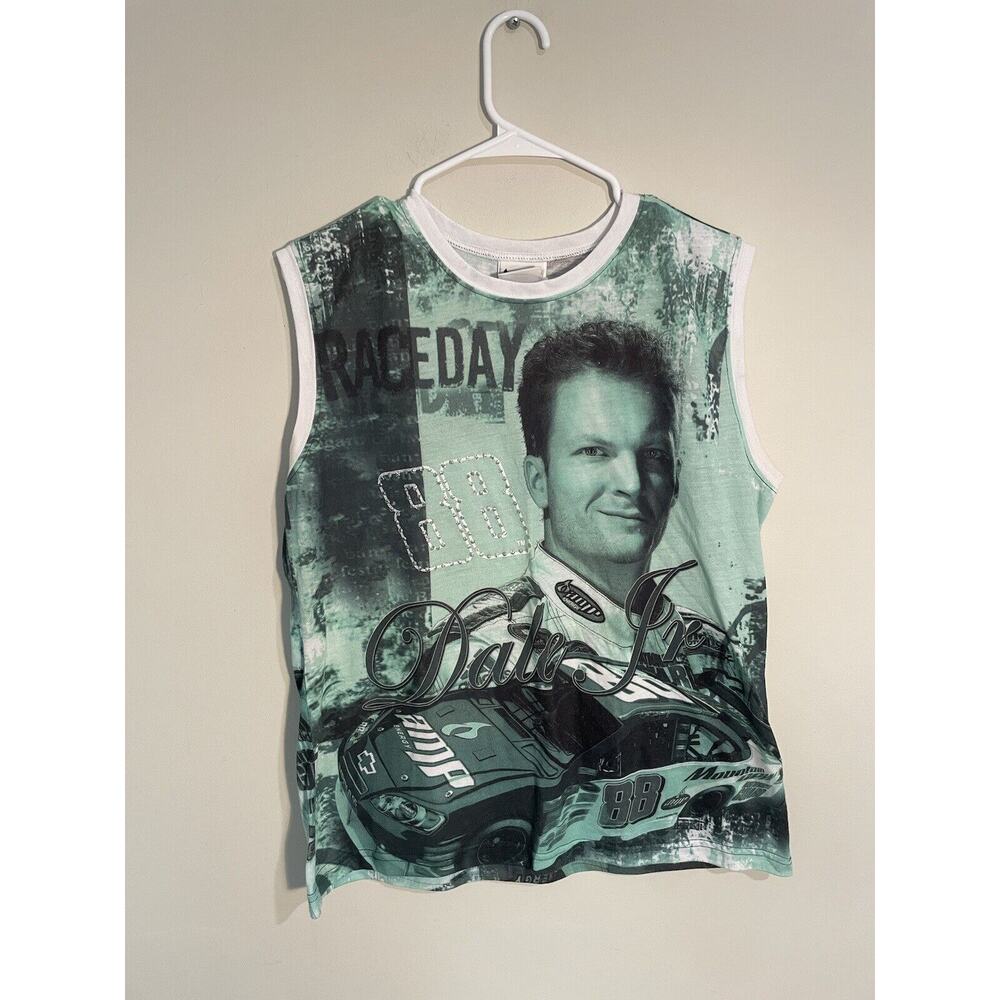 Womens Chase Authentics Nascar Dale Jr 88 Size XL Sleeveless Graphic Bling Shirt
